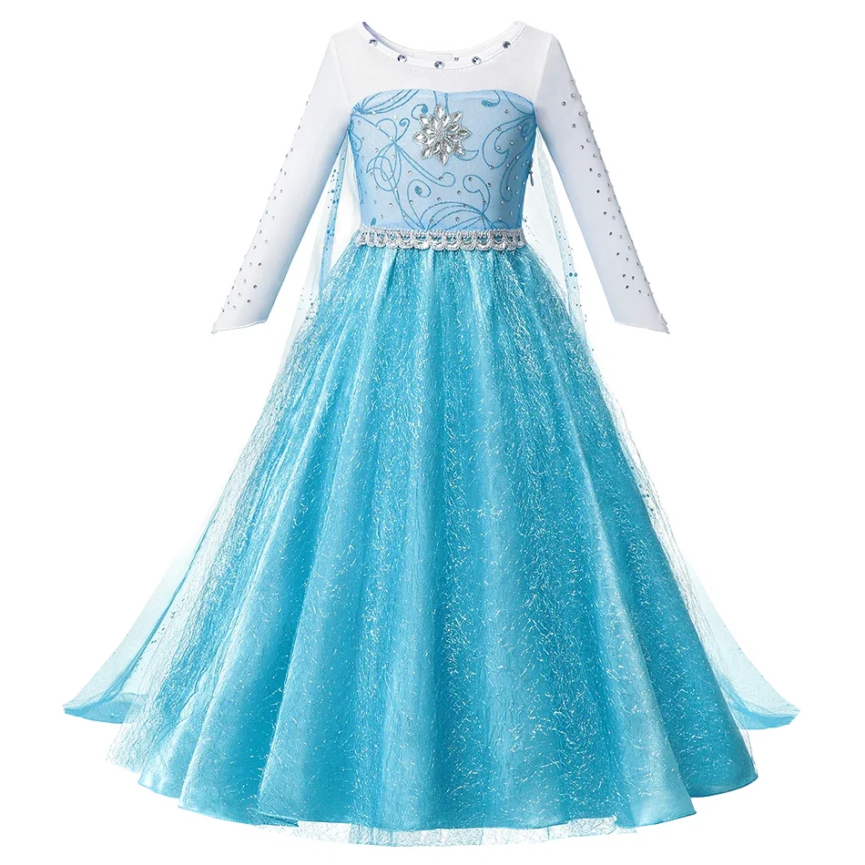 Disney Frozen Girls Dress Elsa 2 Princess Cosplay Costume Kid Fancy Children Gowns Vestidos Snow Queen