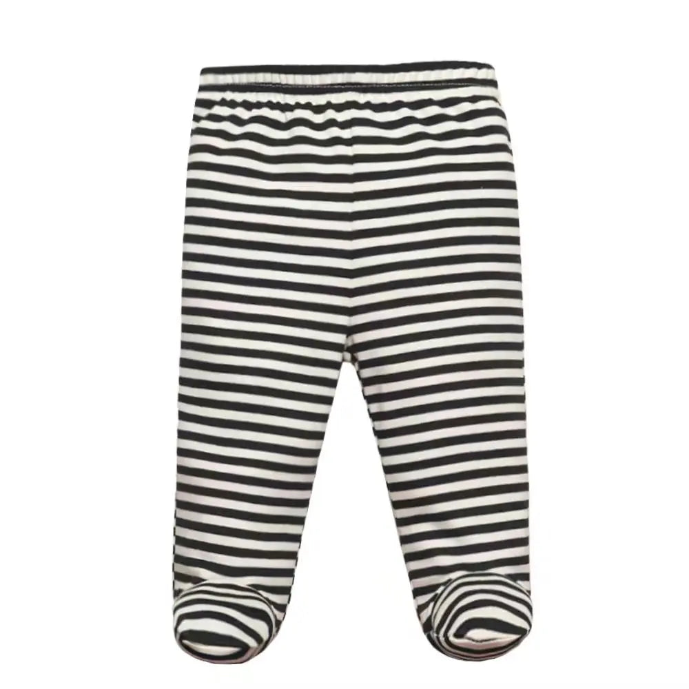 3/4/5 Teile/los Neugeborenen Baby Hosen Weiche Baumwolle Cartoon Jungen Hosen Frühling Herbst Footed Infant Baby Mädchen hosen Streifen Baby Hose