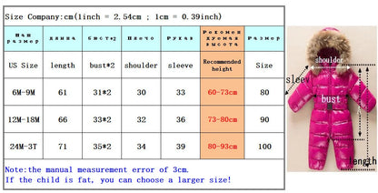 winter snow overalls baby wear clothing clothes snowsuit duck down jacket for kids girl coat Park infant overcoat boy jumpsuit