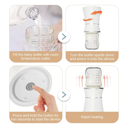 Portable Bottle Heater For Baby Milk USB Rechargeable 8800mAh Temperature Adjustment Fast Milk Heating Travel Baby Bottle Warmer