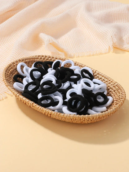 50 Stück elastische Haarbänder Mädchen Haar-Accessoires Mini bunte Nylon Stirnband Kinder Pferdeschwanz Halter Scrunchie Ornamente Geschenk