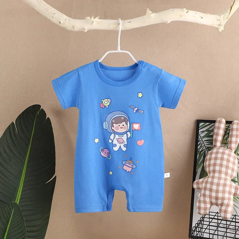 0-2 Years Infant Toddler Rompers Cotton Summer Baby Boys Thin Rompers Short Sleeve Newborn Cartoon Baby Girls Bodysuit