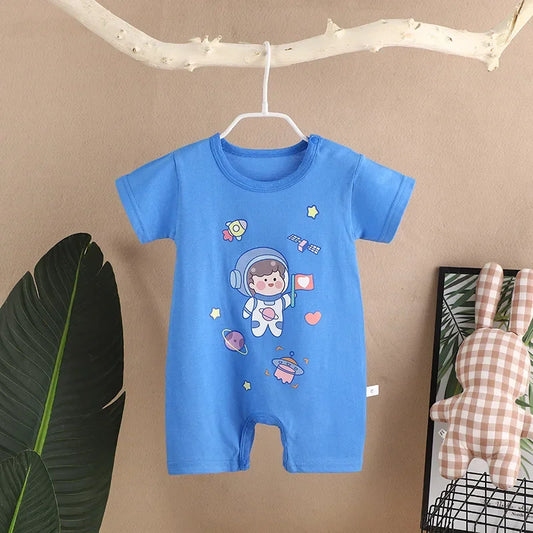 0-2 jahre Infant Kleinkind Strampler Baumwolle Sommer Baby Jungen Dünne Strampler Kurzarm Neugeborenen Cartoon Baby Mädchen Body