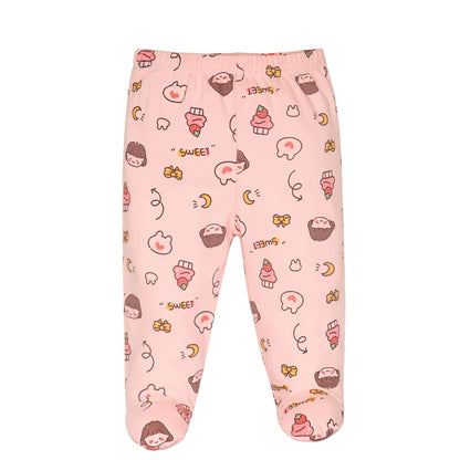 3/4/5PCS/Lot Newborn Baby Pants Soft Cotton Cartoon Boys Pants Spring Autumn Footed Infant Baby Girls Pants Stripe Baby Trousers