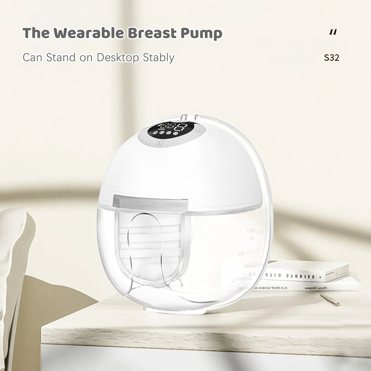 S32 Wearable Wireless Breast Pump Breast Massage Lactagogue New Upgraded Electric Breast Pump Hand Free and BPA-free