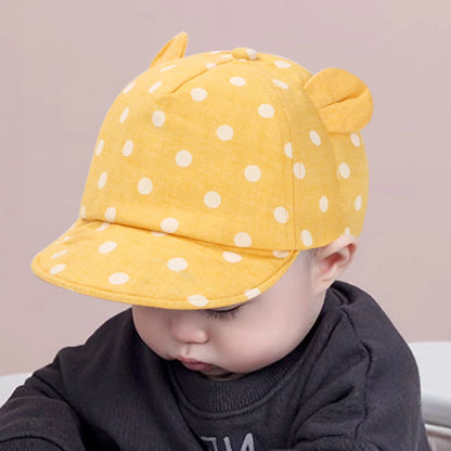 Baby's Casual Baseball Hat For 6-24Months Spring Summer Autumn Rabbit Ear Cap Dot Beach Caps Panama Cap Outdoor Children Sun Hat