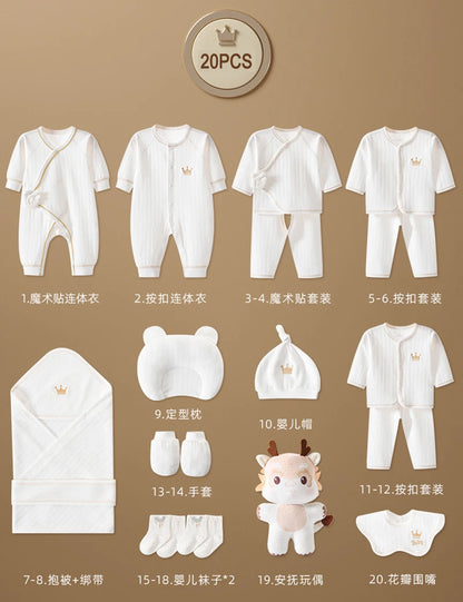 0-3 Months Newborn Clothing Set - 100% Cotton Unisex Infant Clothes (15/17/18/20 Pieces)