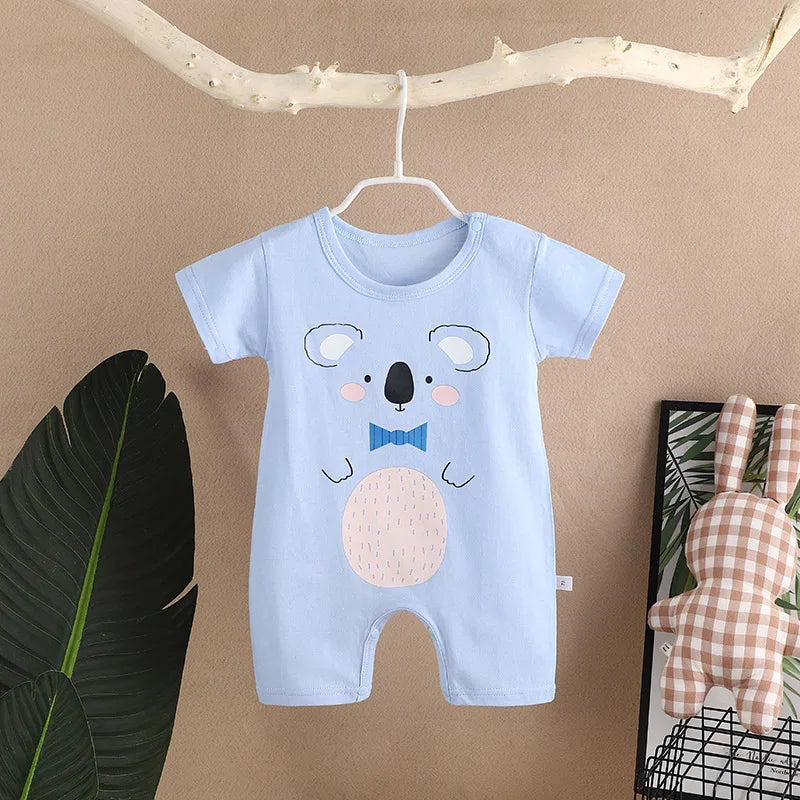 0-2 Years Infant Toddler Rompers Cotton Summer Baby Boys Thin Rompers Short Sleeve Newborn Cartoon Baby Girls Bodysuit