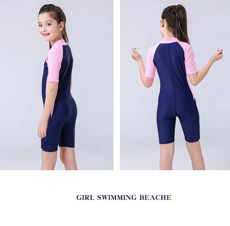 Children's Swimsuit Boys and Girls One-Piece Training Suit Swimsuit Middle-Aged Children boys and Girls Set