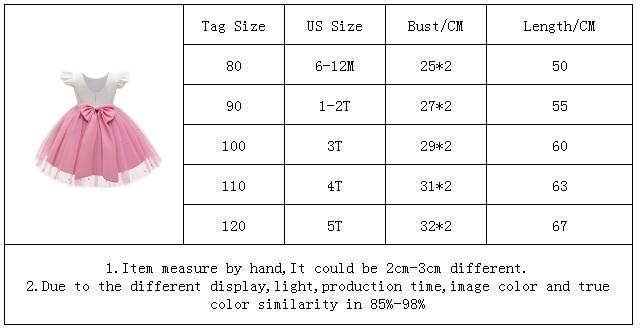 Girls Formal Wedding Party Dress for 1-5Y Infant Birthday Christening Lace Elegant Gown Christams Flower Dresses for Baby Girl