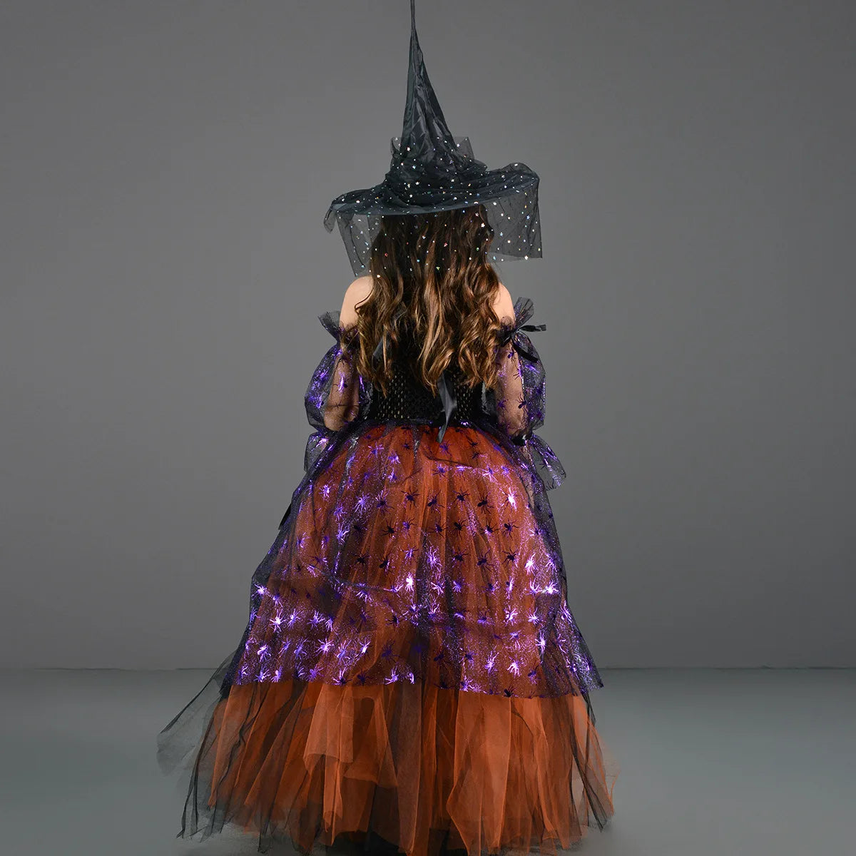 2024 Deluxe Halloween Witch Costume Dress for Girls - Demon Queen Gown