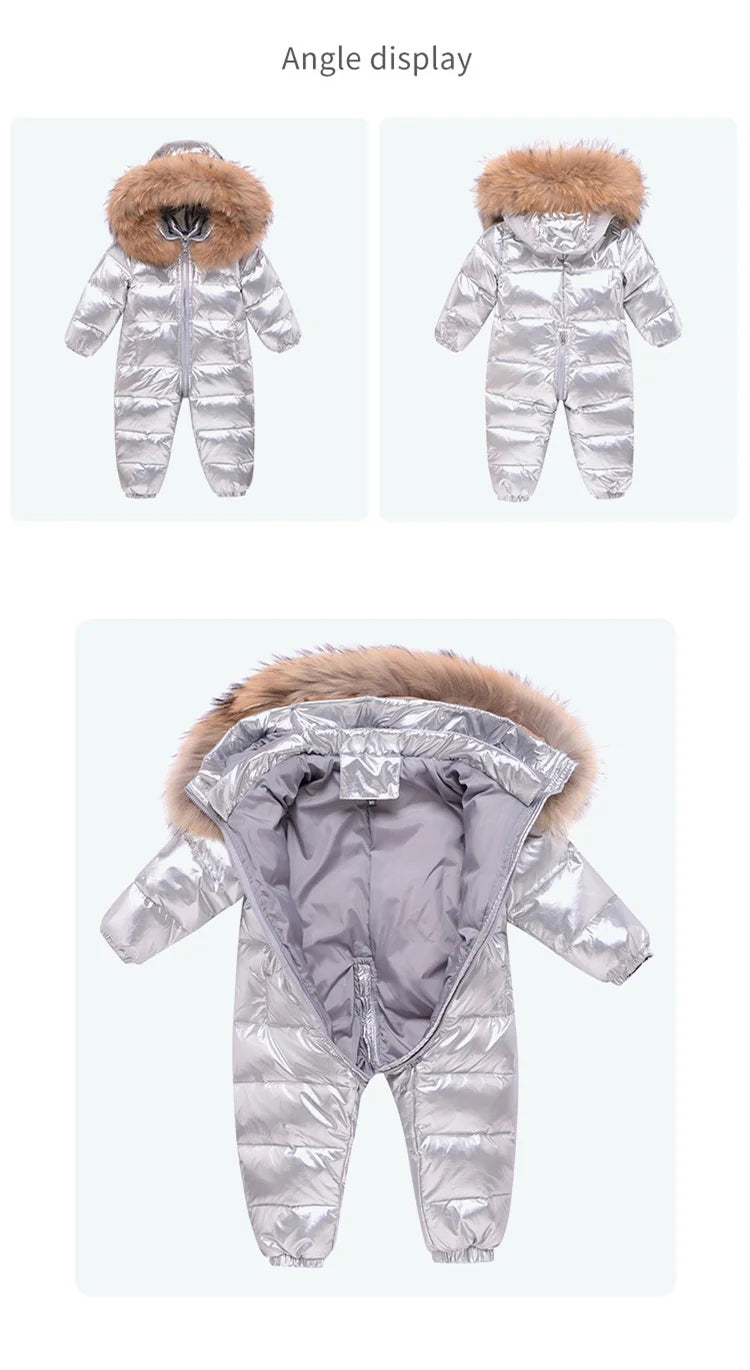 Winter Schnee Overalls Babykleidung Kleidung Schneeanzug Entendaunenjacke für Kinder Mädchen Mantel Park Säuglingsmantel Jungen Overall