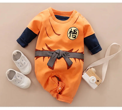 Frühling und Herbst Neugeborenenkostüm Rollenspiel Anime-Stil Coole Baumwolle Bequeme weiche Mädchen Jungen Langarm Baby Body