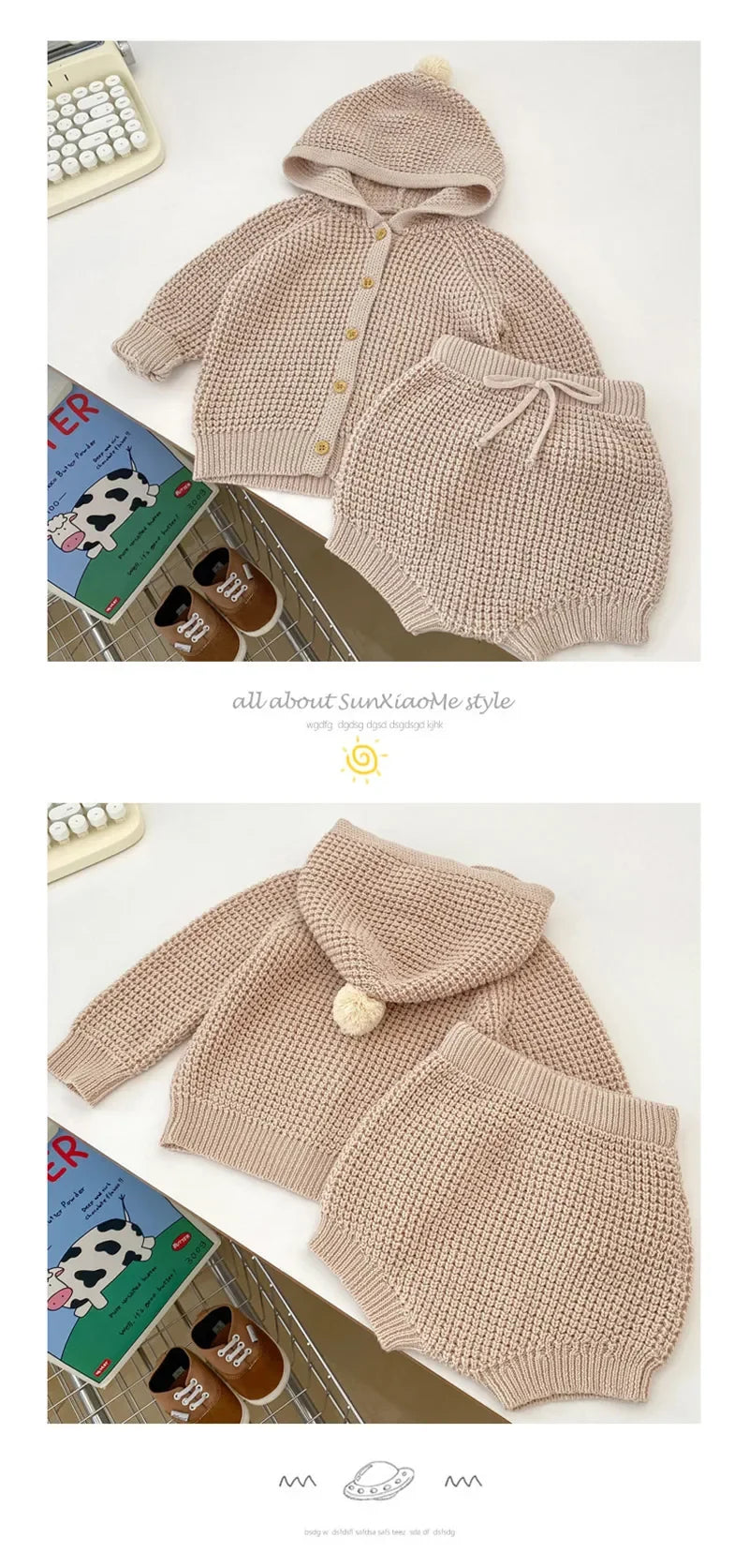 Bardibess Babykleidung Kleinkind Strickcardigans Reine Baumwolle Babypullover Option Shorts