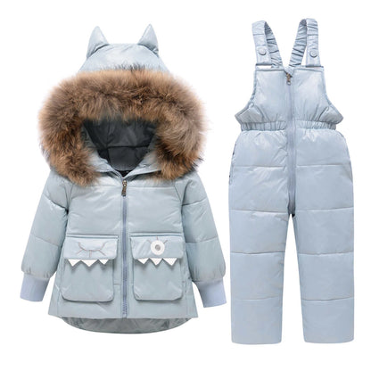 Children Clothing Set Hooded Parka Boy Baby Overalls toddler Girl Clothes Winter Warm Down Jacket Kids dinosaur Coat Snowsuit