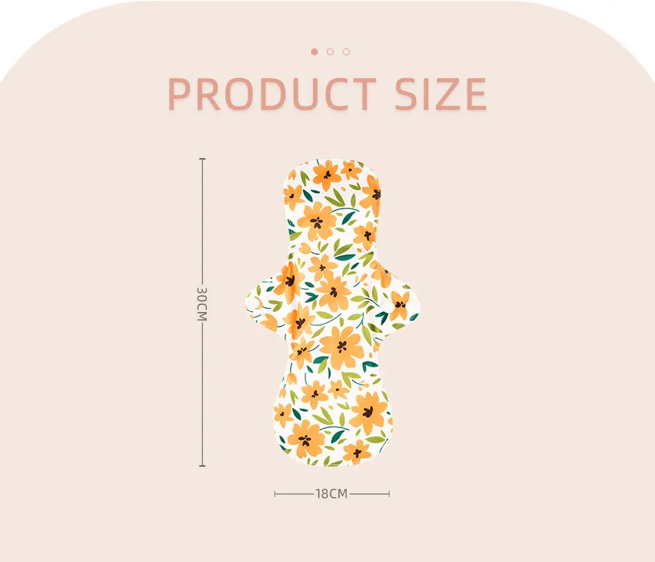 Happyflute 1PCS Reusable Bamboo Terry 300mm Washable Sanitary Liner Reusable Mum's Menstrual Pads