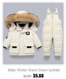 winter snow overalls baby wear clothing clothes snowsuit duck down jacket for kids girl coat Park infant overcoat boy jumpsuit