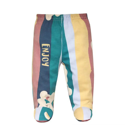 3/4/5 Teile/los Neugeborenen Baby Hosen Weiche Baumwolle Cartoon Jungen Hosen Frühling Herbst Footed Infant Baby Mädchen hosen Streifen Baby Hose