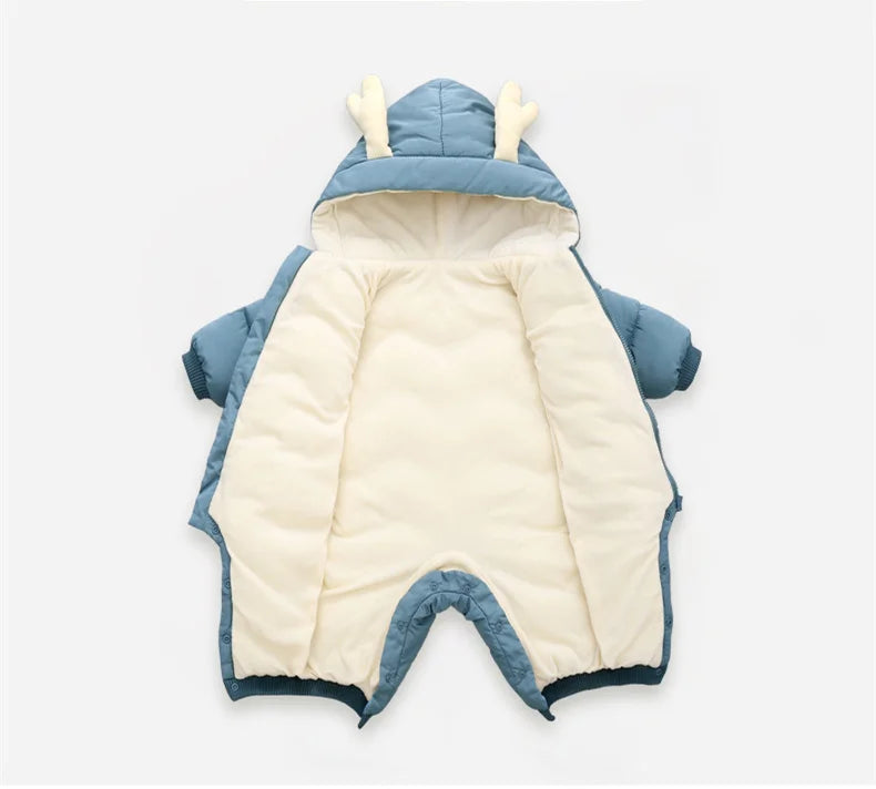 New born Warm Baby coat Winter Hooded Rompers Thick Jumpsuit Overalls Snowsuit Children Boys Clothing kids clothes DropShipping