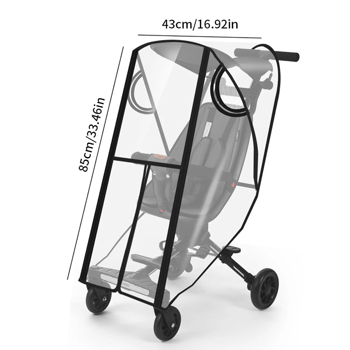 Universal Baby Stroller Rain Cover - Portable Single Pole Pushcart Shield