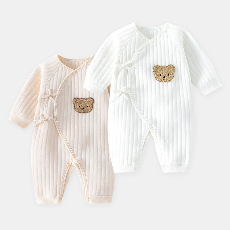 Jungen Mädchen Bodysuit Neugeborenen Onesie Kleidung Baumwolle Kleinkind Home Wear 0-6M Verdickte Frühlings- und Herbstkleidung