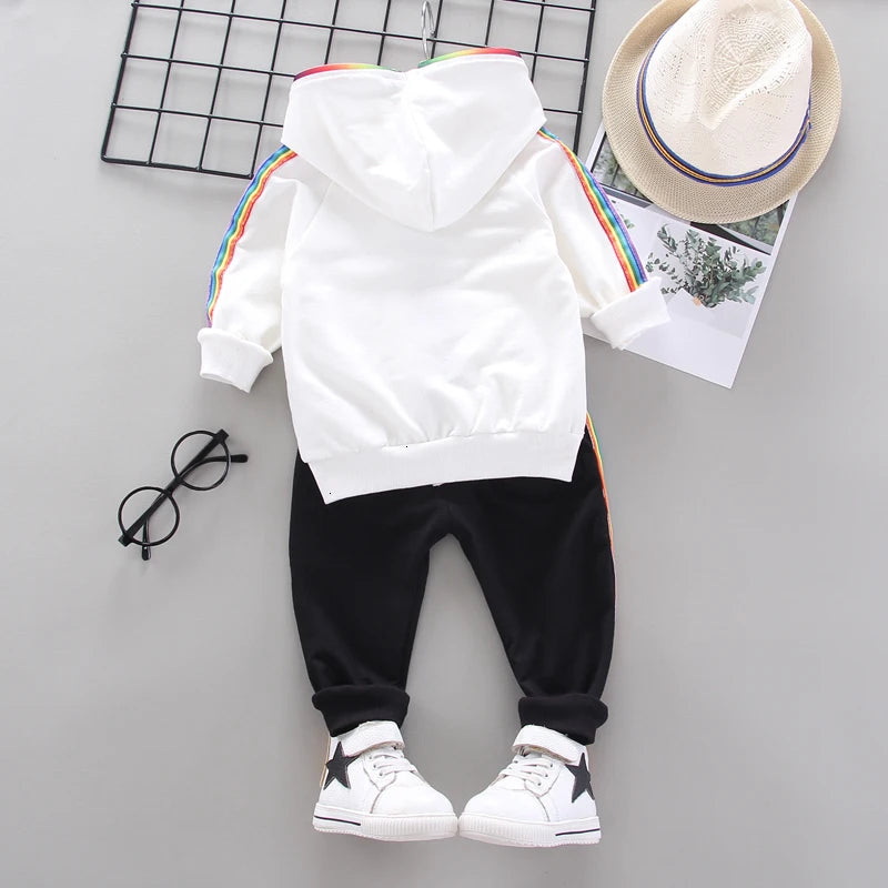 Spring Autumn Baby Girl Clothes Suit Boys Outfits Children Hooded Jacket Pants 2Pcs/Sets Toddler Sports Costume Kids Tracksuits