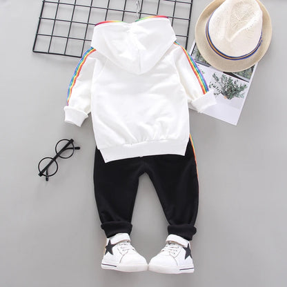 Spring Autumn Baby Girl Clothes Suit Boys Outfits Children Hooded Jacket Pants 2Pcs/Sets Toddler Sports Costume Kids Tracksuits