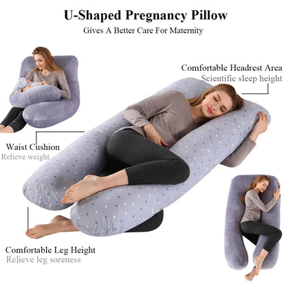 U-shaped Pillow Cotton for Pregnant Women Pregnancy Pillow Nursing Pad Sleeping Pillow for Pregnant Women Hug Pregnancy Pad