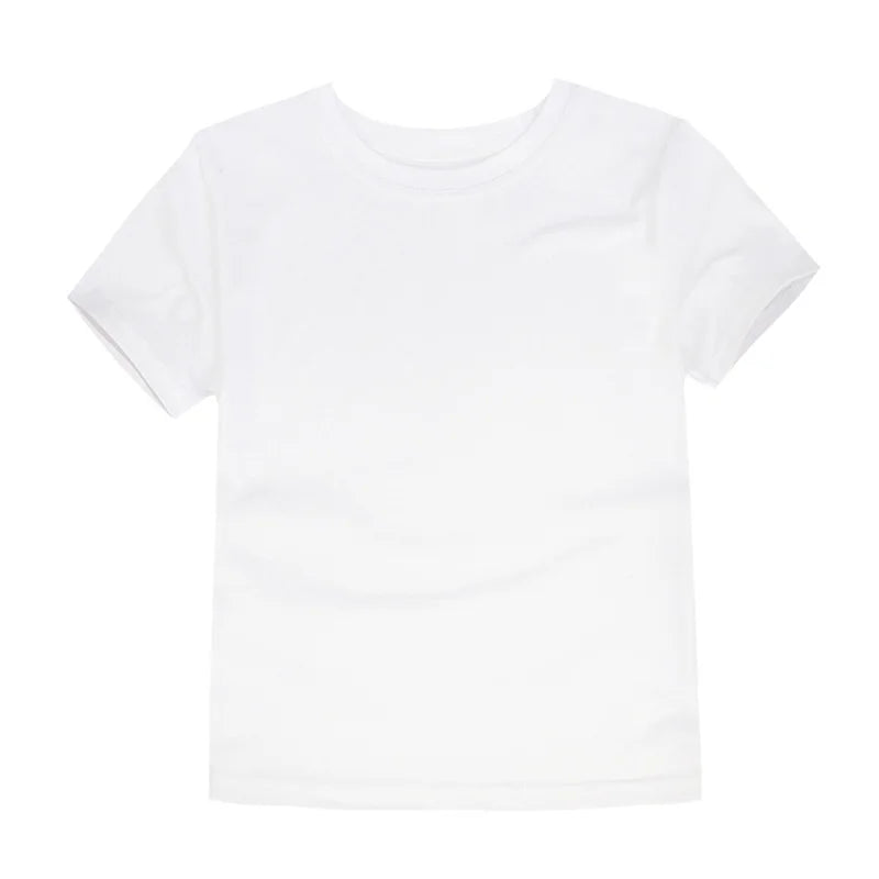 Classic T-shirts for Boys Girls Cotton White Black Tees Baby Toddler Short Sleeve T shirt Children's Clothing Kids 2 to 14 Years