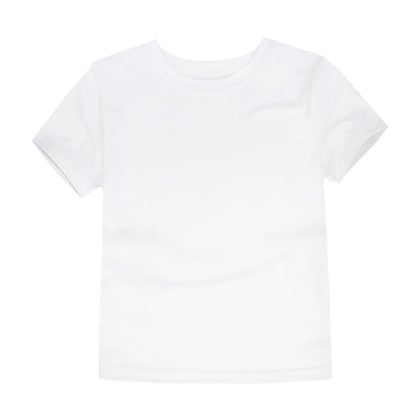 Classic T-shirts for Boys Girls Cotton White Black Tees Baby Toddler Short Sleeve T shirt Children's Clothing Kids 2 to 14 Years