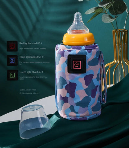 3 Gears Baby Milk Bottle Thermal Bag USB Universal Nursing Bottle Feeding Heater Portable Baby Milk Heat Keeper for Traveling