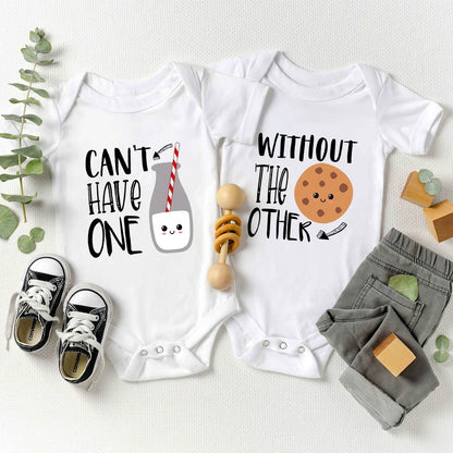 Can't Have One Without The Other Twin Baby Boys Clothes Bodysuits Cute Print Fashion Newborn Onesie Summer Ropa De Bebe Niña