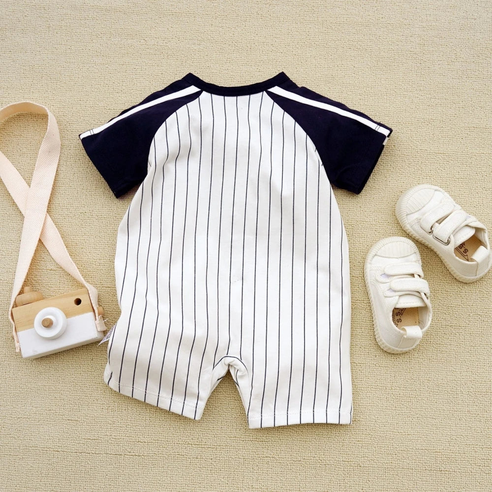 3-18M Sommerkleidung für Baby Mädchen Kurzarm Kleinkinder süße Baumwollspielanzug Baby Jungen Kleidung Druck Boutique Kleidung Onesie