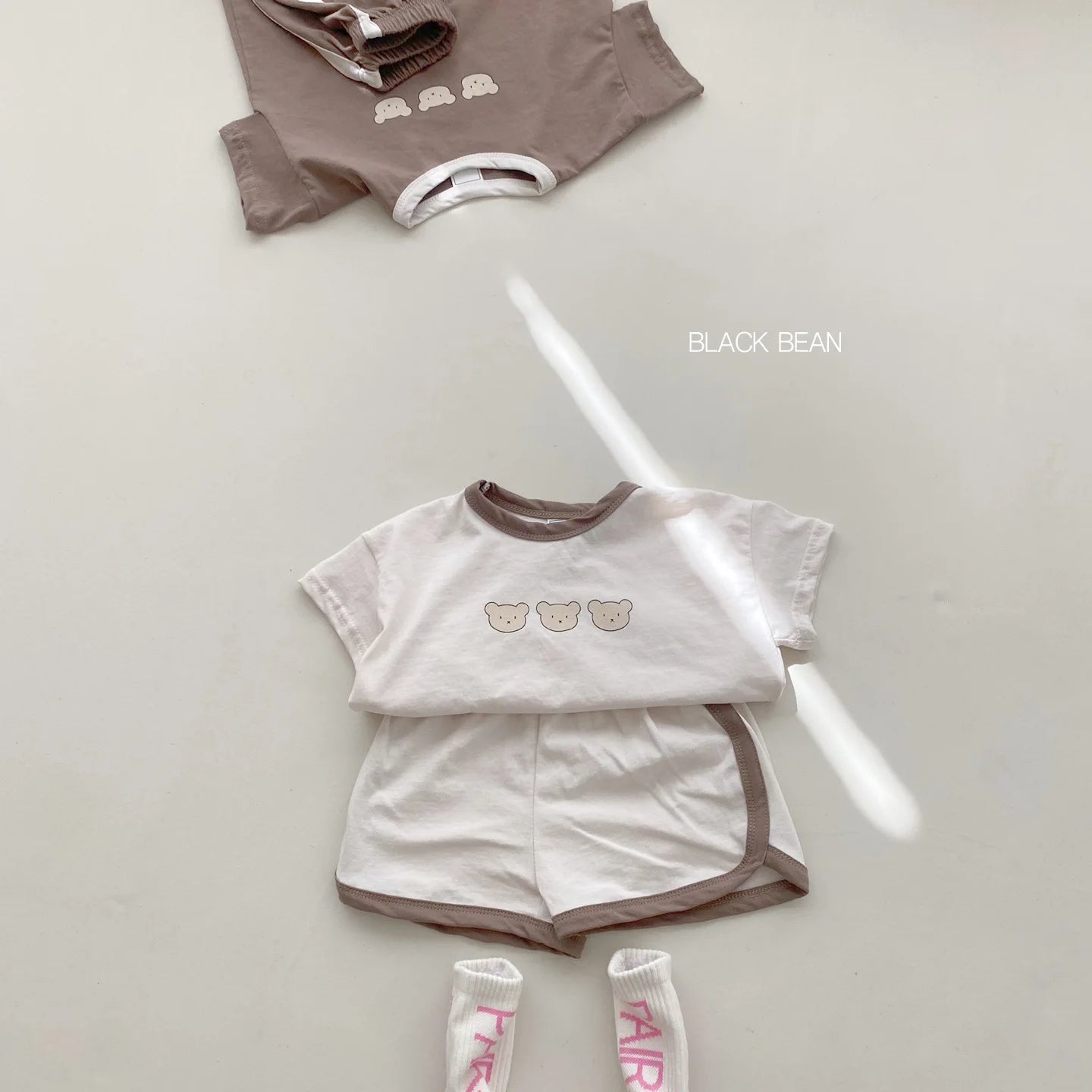 Summer Tracksuits Cute Bear Print T-shirt+Short Child New Casual Sports Clothes Sets Babies Fashion T-shirt Trendy 2 Piece/Sets