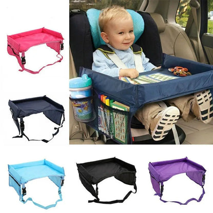 Table Waterproof Desk Drawing Board Storage Baby Car Seat Tray Stroller Kids Toy Food Holder Car Child Table Storage Snack Tray