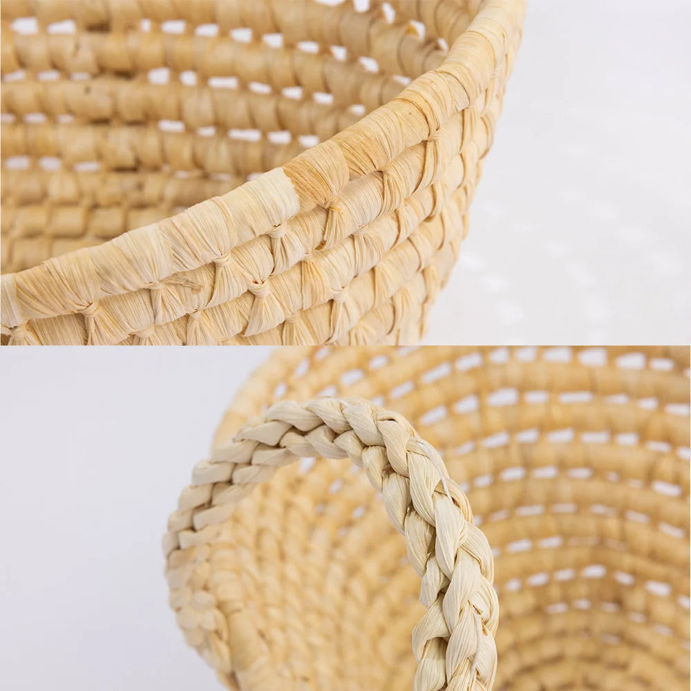 Straw Basket for Baby Photoshoot Newborn Baby Photography Props Woven Basket Studios Infant Photoshoot Posing Props With Handles