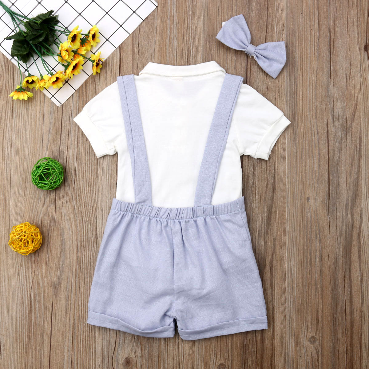 Newborn Baby Boys Kids Bow Gentleman Outfits Suit Tie Shirt Romper Suspenders Pants Wedding Party Clothes Overalls Boys Outfits