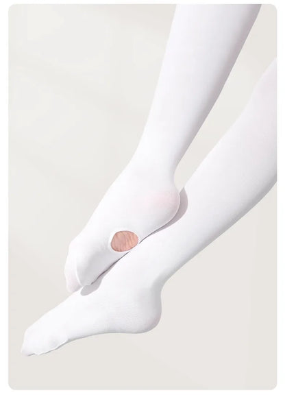 Spring Autumn Student Girl High elasticity Tight Lass Princess Professional Ballet Dance Stockings With Hole baby kids Pantyhose