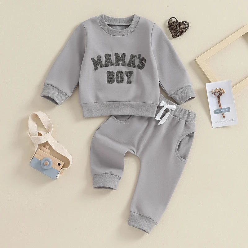 2023-09-20 Lioraitiin 0-3Y Newborn Toddler Baby Boy Fall Winter Outfits Letter Crewneck Sweatshirt Casual Pants Set 2Pcs Clothes