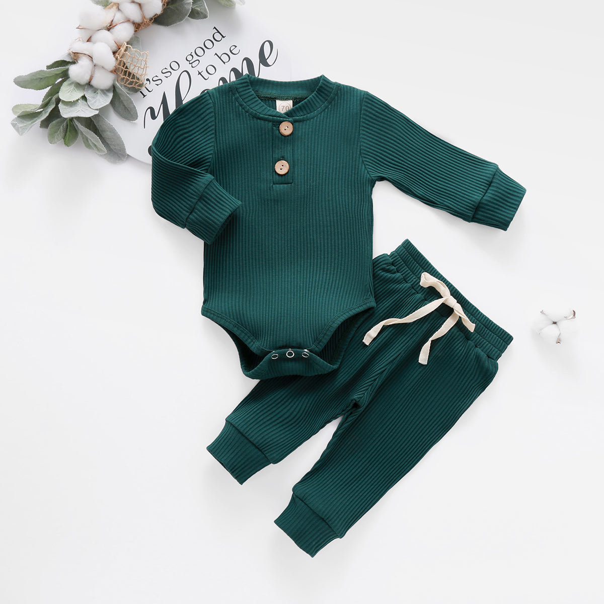 Ma&Baby 0-24M Newborn Infant Knit Baby Boy Girl Clothes Set Long Sleeve Button Romper Pants Outfits Autumn Spring Baby Clothing