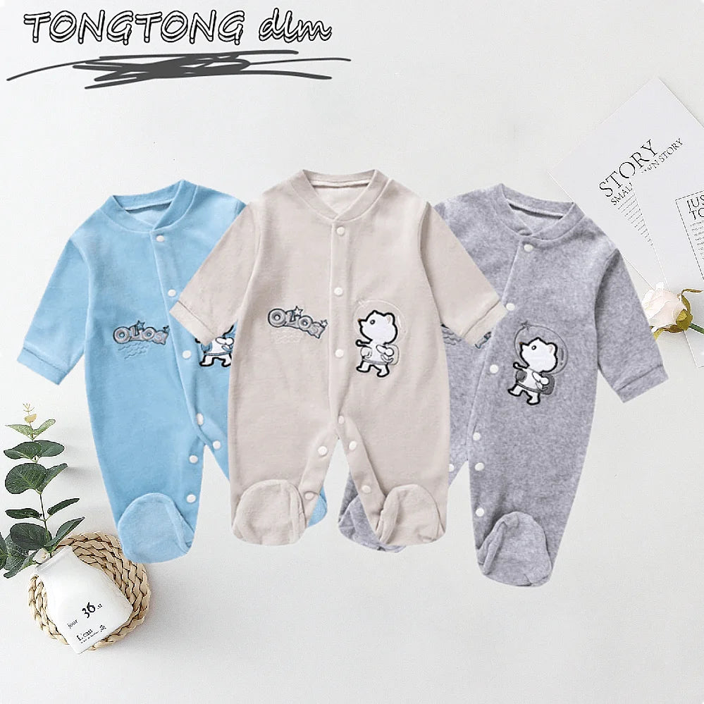 Newborn Baby Clothes Rompers Boys Girls Bodysuits Baby Footies Homedress Pajama Soild Jumpsuit 0-9 Months Baby Toddler Sleepwear