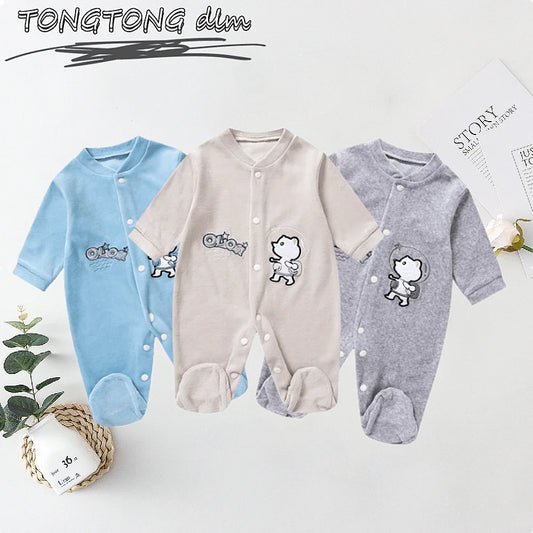 Newborn Baby Clothes Rompers Boys Girls Bodysuits Baby Footies Homedress Pajama Soild Jumpsuit 0-9 Months Baby Toddler Sleepwear