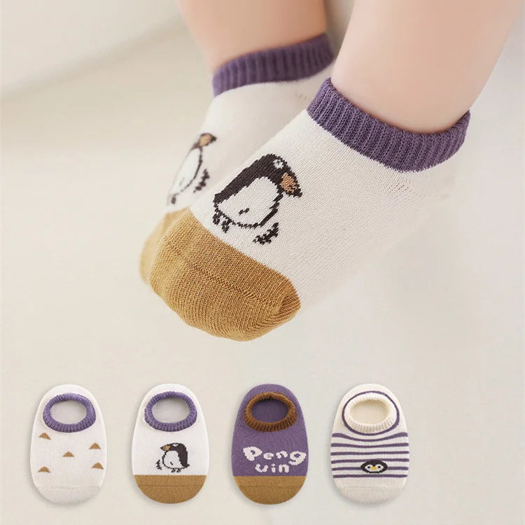 Lawadka Newborn Baby Boat Floor Socks For Girls Boys Summer Infant Girl Boy Toddler Anti-slip 0-4Y Children's Socks 4Pairs/set