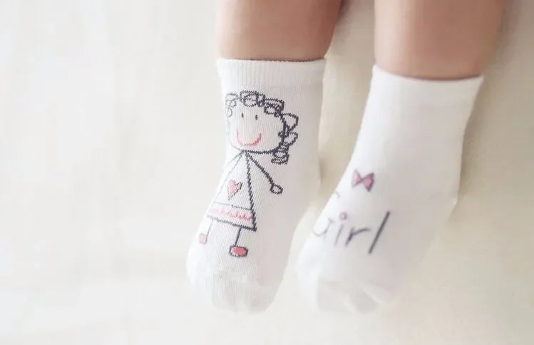 2024 New Spring Baby Socks - Cute Toddler Asymmetry Anti-Slip Cotton Socks for Newborns