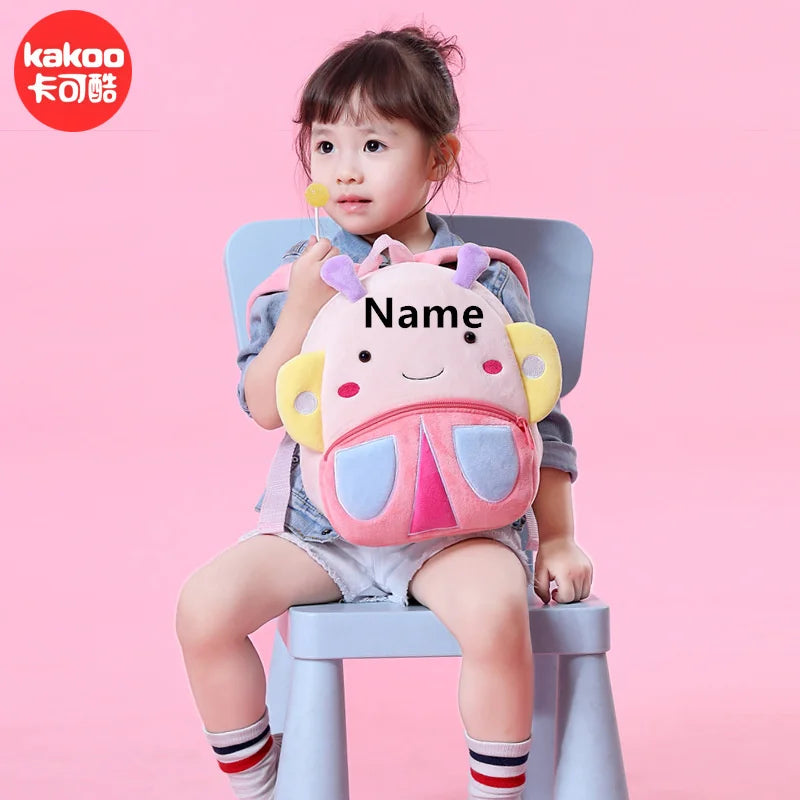 Personalised Toddler Backpack custom name bag for Boy and Girl Cute Soft Plush Toddler Bag Animal Cartoon Small Mini Backpack Fo