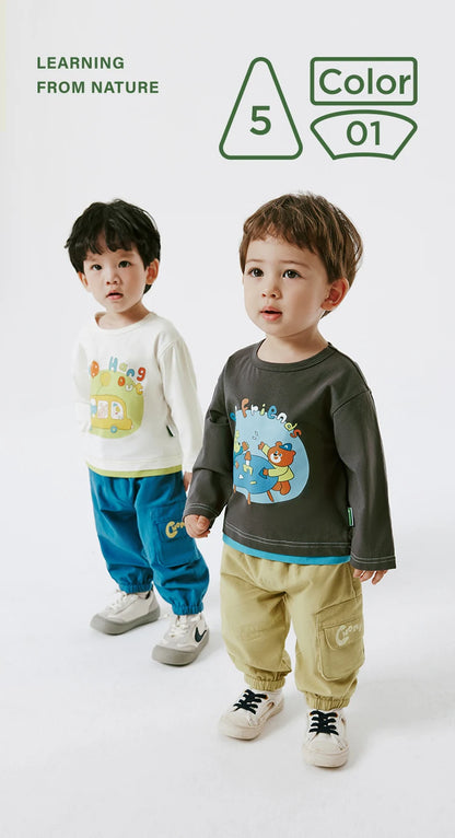 Amila Baby Hose 2024 Frühjahr Neue Jungen Kinder Modische Casual Einfarbig Vielseitige Cargohose