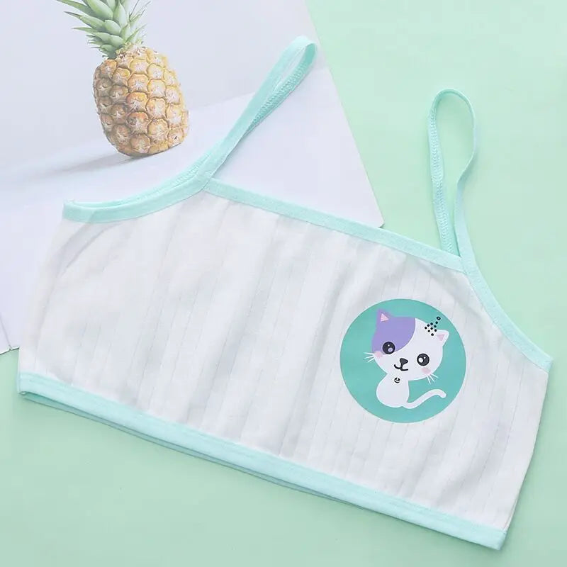 4 Teil/los Teenager Tank Top Für Mädchen Baumwolle Unterwäsche Modell Cartoon Kinder Singuletts Kinder Leibchen Baby Bhs Unterhemd