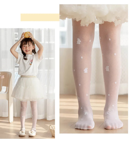 Summer thin children Tights girls stockings baby rabbit anti-mosquito sox leggings hook silk stocking dance pantyhose