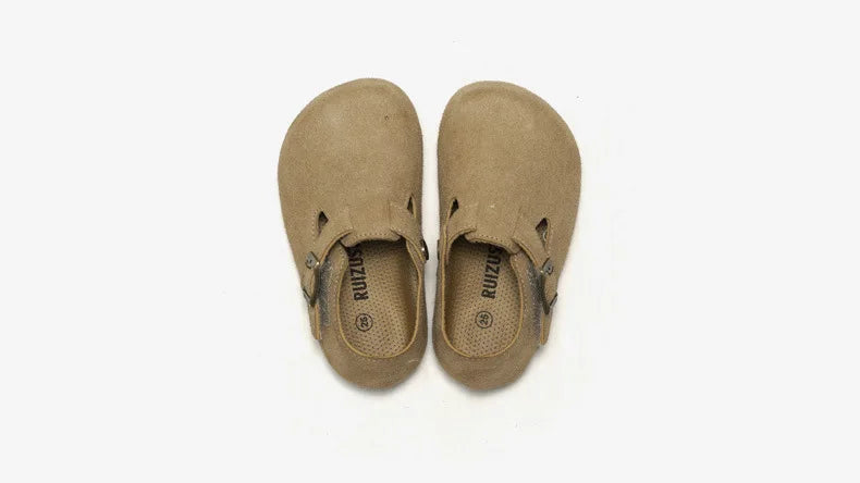 RUIZUSTOCK Fleece-Clogs für Kinder, elastische Baby-Plüsch-Hausschuhe für Jungen und Mädchen, Lauflernschuhe, warme Winter-Freizeitschuhe mit weicher Sohle