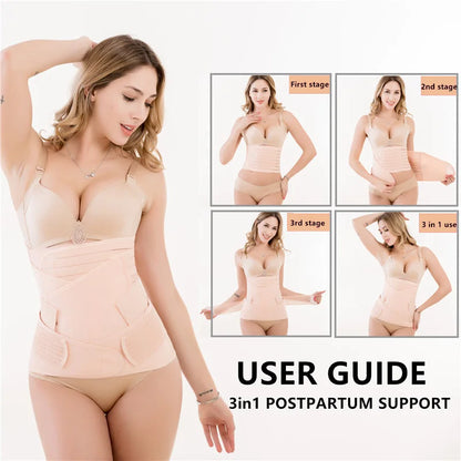 3in1 Postpartum Belly Band&Support Breathable After Pregnancy Belt Belly Maternity Bandage Band Pregnant Women Shapewear Clothes